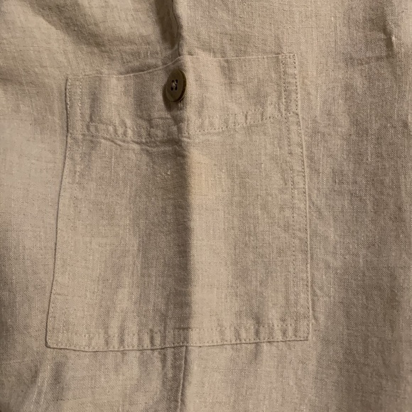 Linen Natural Rolled Hem Crops - Picture 7 of 14